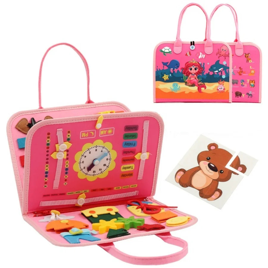 Montessori Travel Toy Felt Activity Quiet Books Busy Board Activity Educational Sensory Learning Book